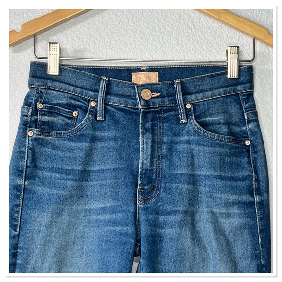 Mother Insider Crop Step Fray Blue Moon Jeans Sz 25 - Picture 3 of 9
